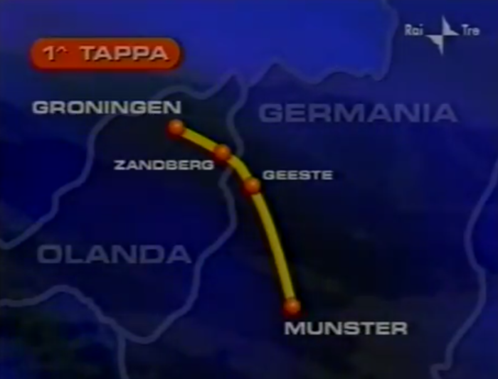 Etappeschema Giro D'Italia 2002 met daarop Zandberg
